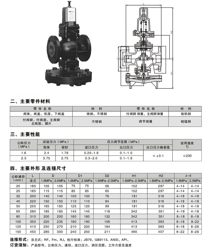 隔膜式蒸汽減壓閥結構圖解